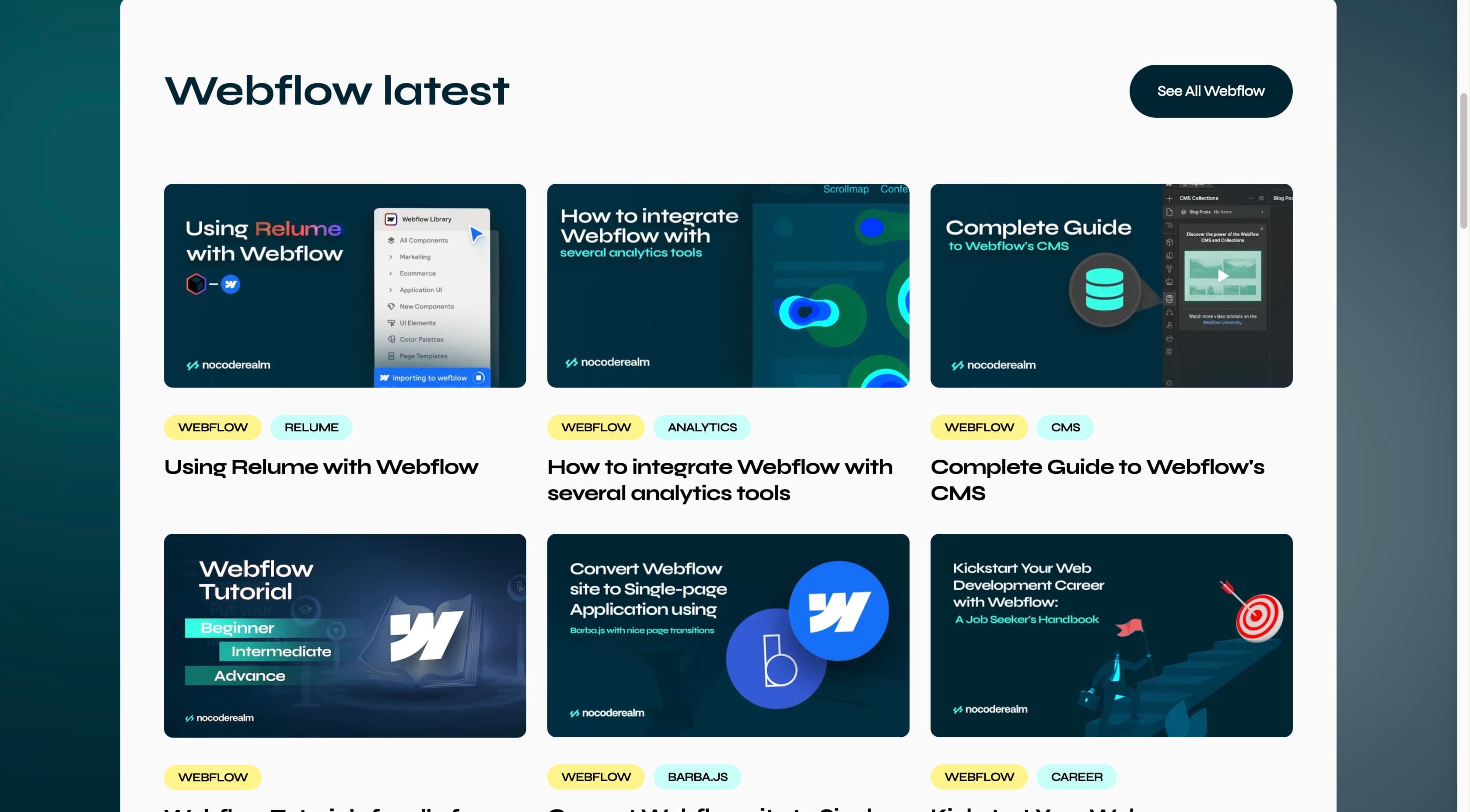 NoCode Realm course and learning interface screens